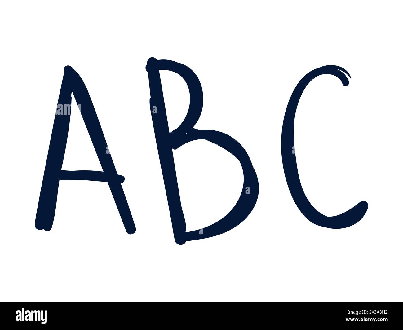 ABC English Alphabet Scribbles. Vecteur de jeu de gribouillage ABC dessiné à la main. Alphabets Doodle dessin. Illustration de Vecteur