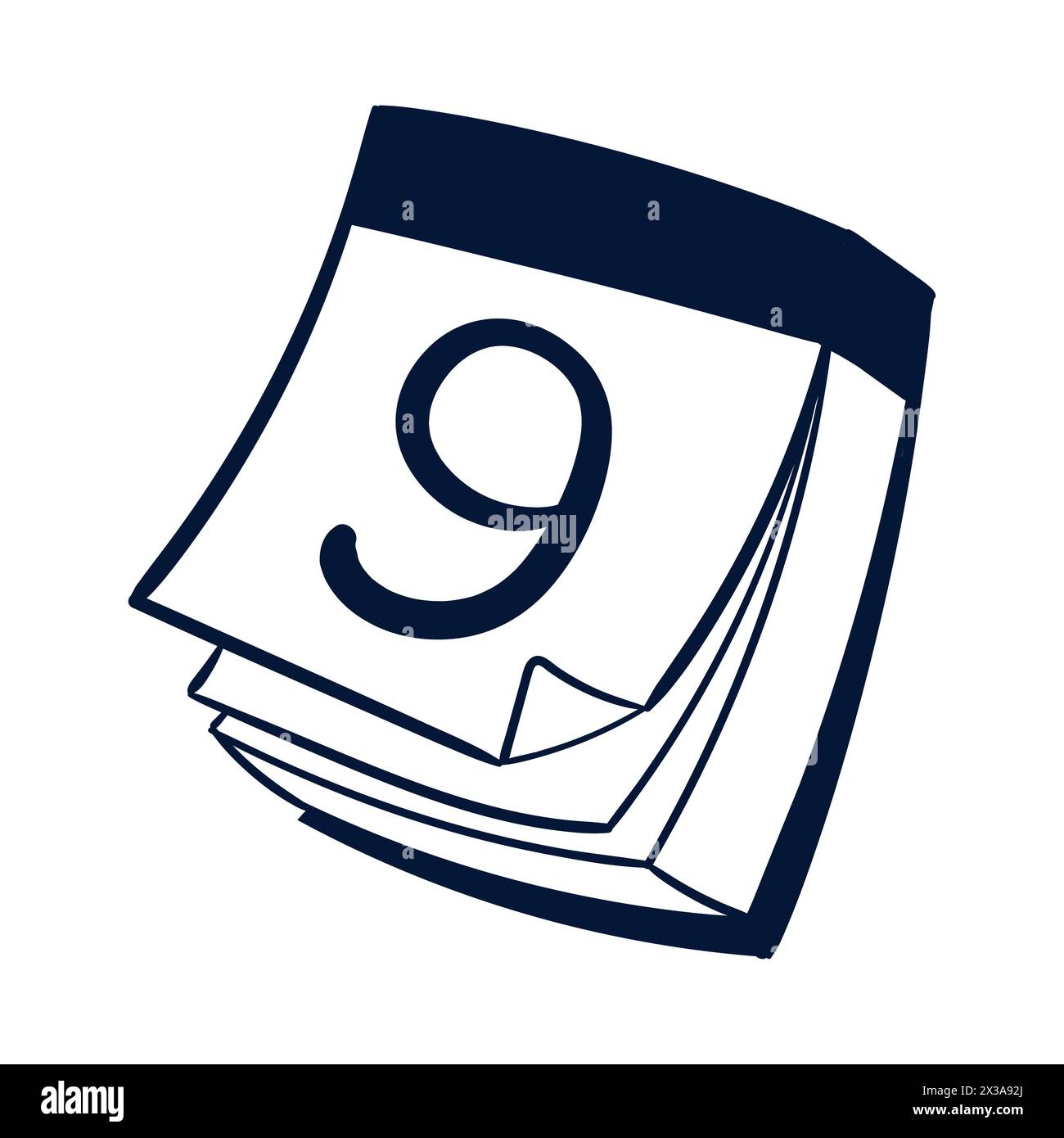 Ligne de gribouillage du calendrier. Calendrier dessiné à la main Scribble Doodle vecteur. Dessin de gribouillage. Illustration de Vecteur