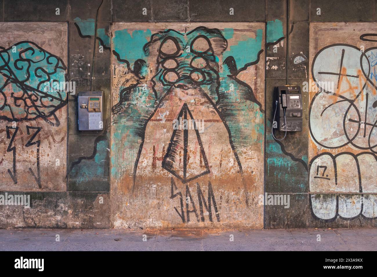 Un exemple du merveilleux art de rue que l'on peut trouver dans les parties les plus anciennes de la Havane, Cuba. Banque D'Images