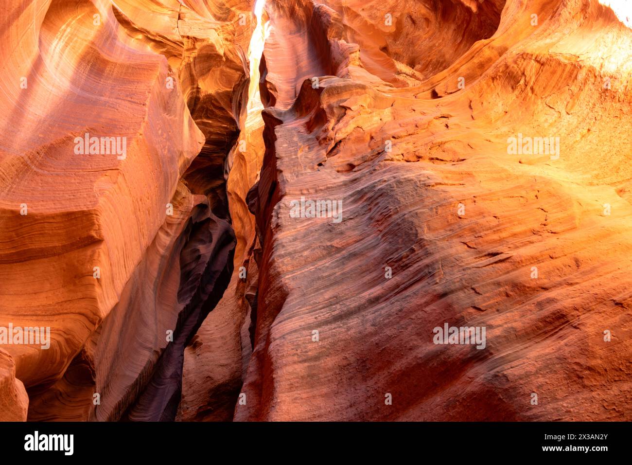 Magnifiques et colorés Slot Canyons d'Antelope Canyon X. Banque D'Images