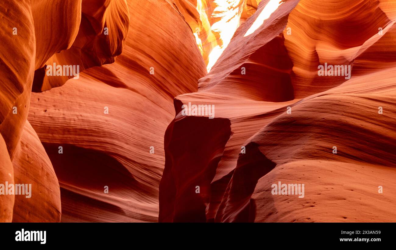Magnifiques et colorés Slot Canyons d'Antelope Canyon X. Banque D'Images