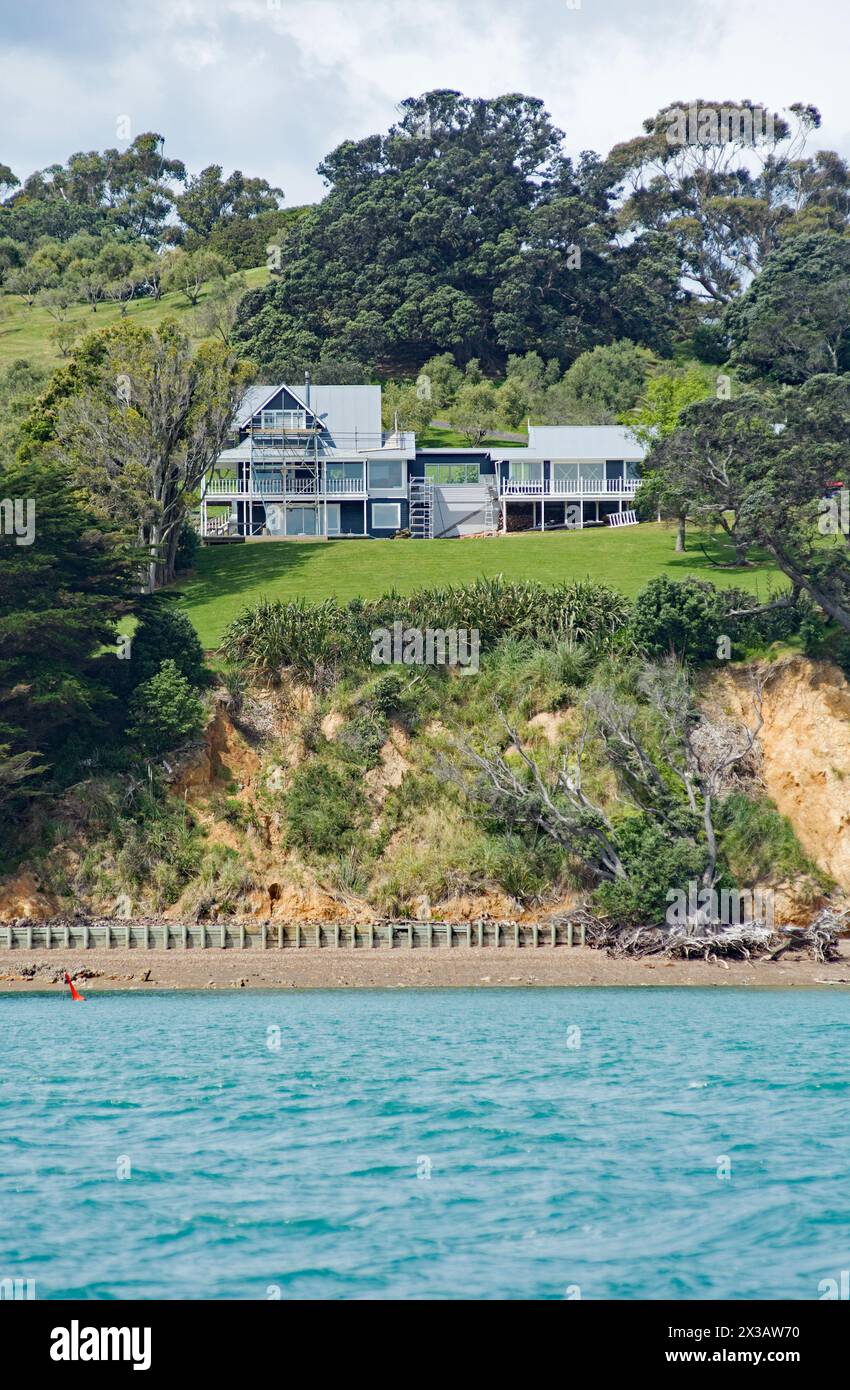 Manoirs et maisons fabuleuses de l'île de Waiheke Banque D'Images