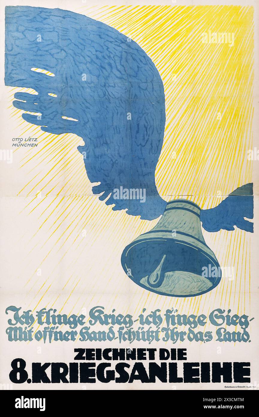 Zeichnet die 8. Kriegsanleihe - propagande allemande de la première Guerre mondiale (Fritz Maison, 1917) affiche publicitaire allemande Banque D'Images