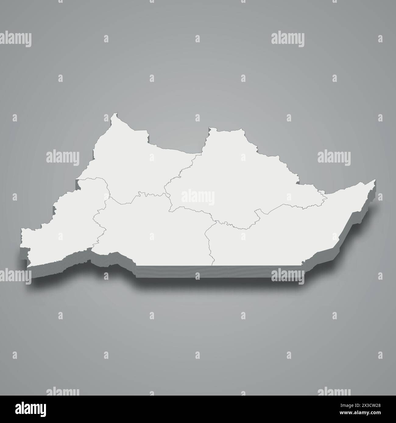 Carte isométrique 3d de l'Adamawa est une région du Cameroun, illustration vectorielle Illustration de Vecteur
