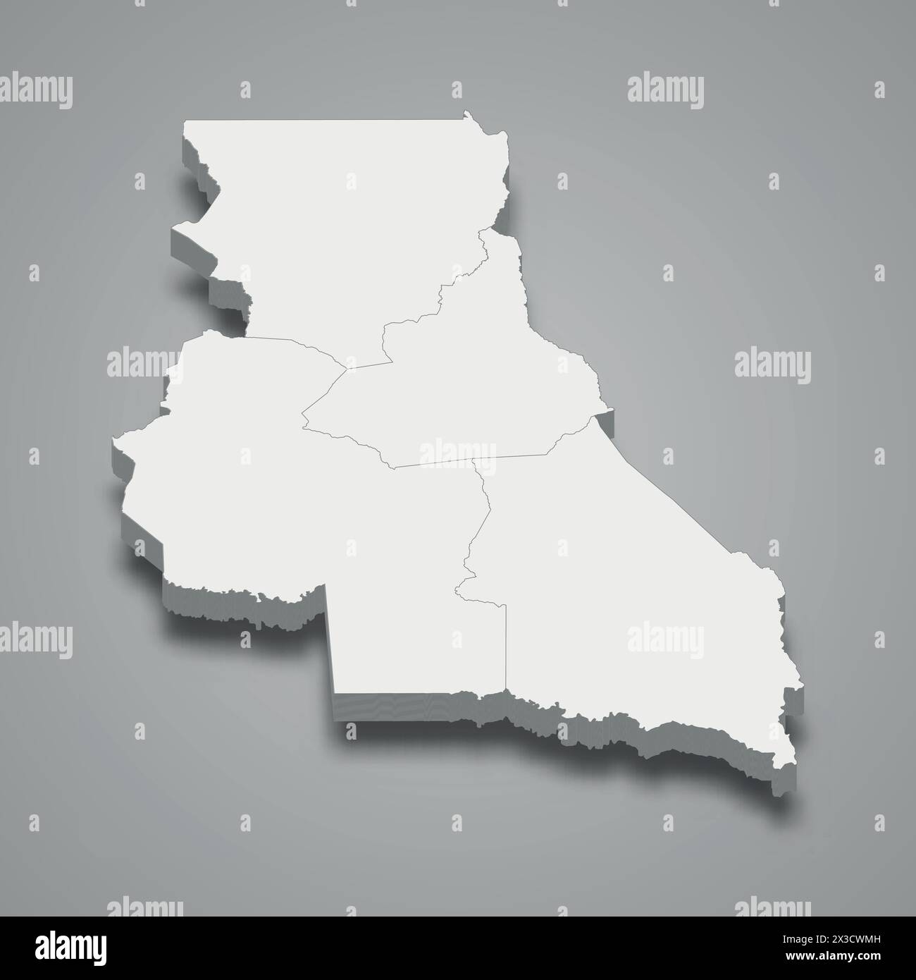 Carte isométrique 3d de l'est est une région du Cameroun, illustration vectorielle Illustration de Vecteur