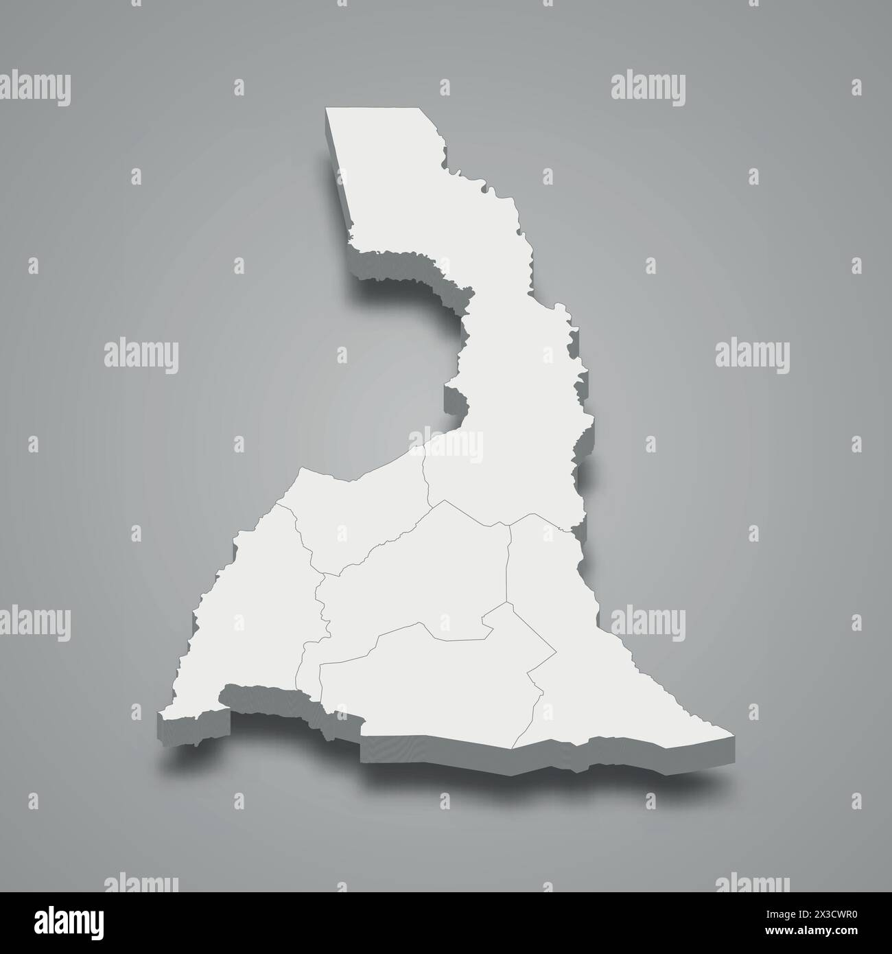 Carte isométrique 3d du Grand Nord est une région du Cameroun, illustration vectorielle Illustration de Vecteur