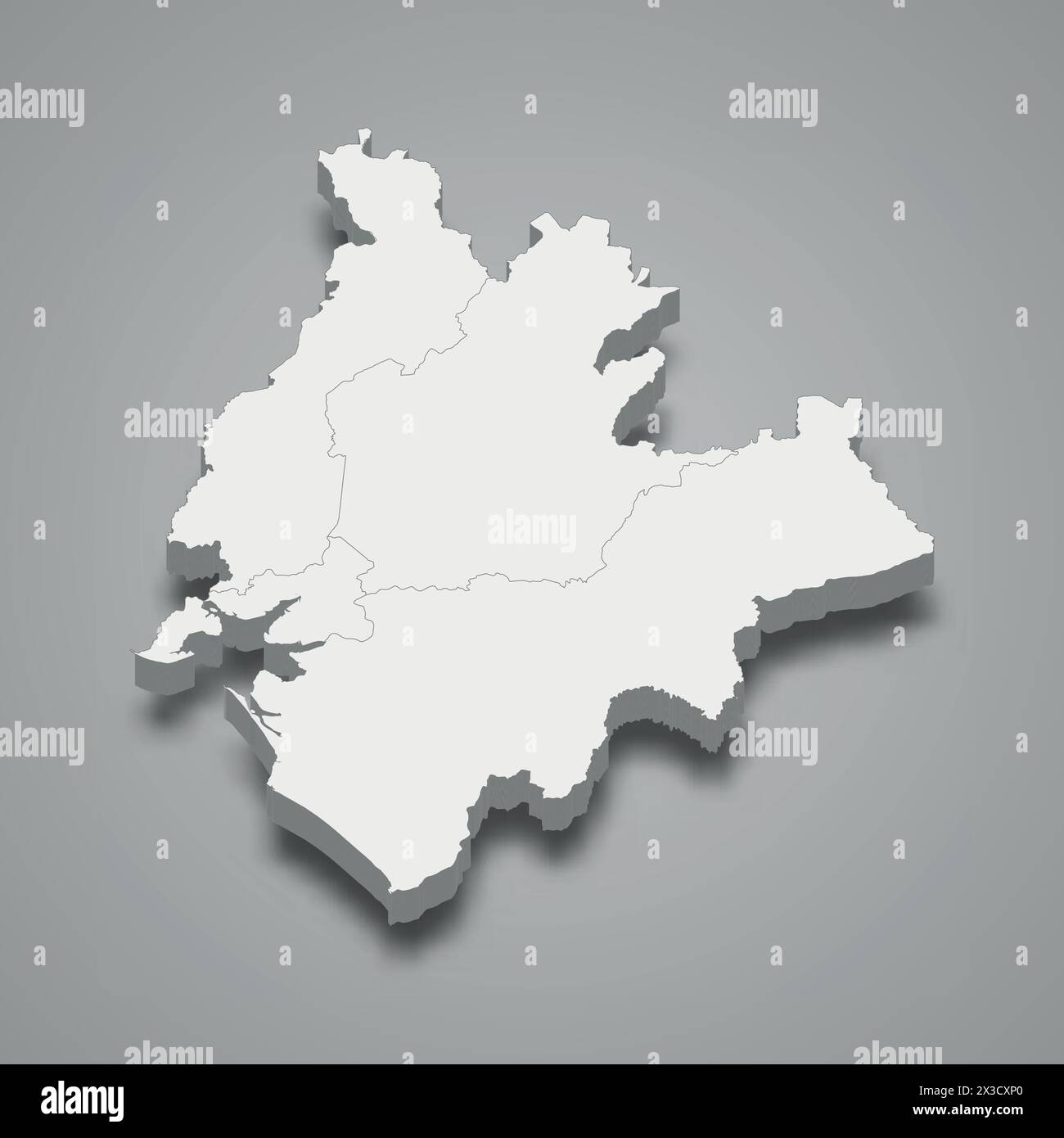 Carte isométrique 3d du littoral est une région du Cameroun, illustration vectorielle Illustration de Vecteur