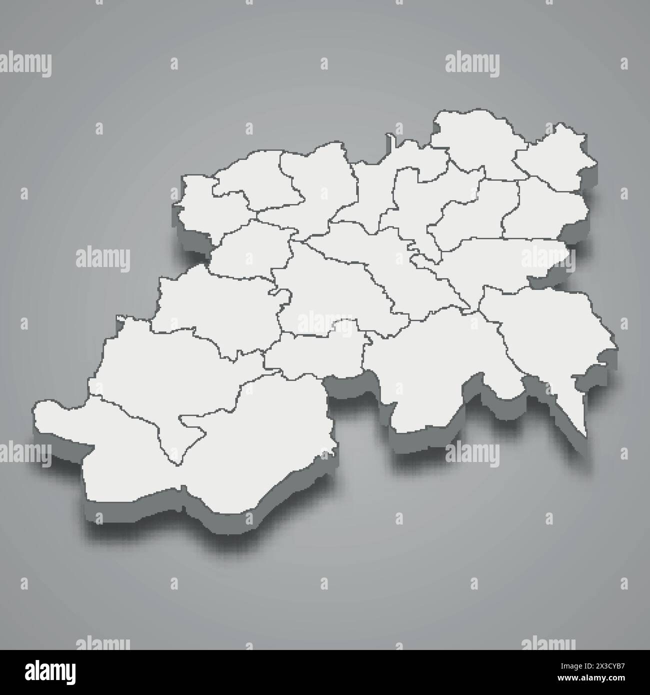 Carte isométrique 3d de Médée est une région de l'Algérie, illustration vectorielle Illustration de Vecteur