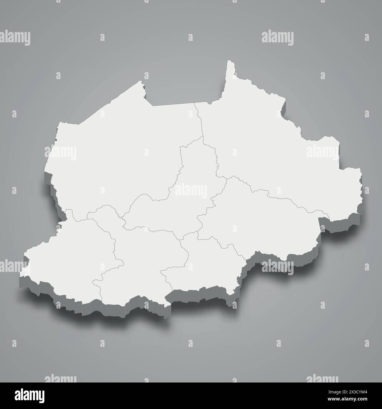 Carte isométrique 3d du Nord-Ouest est une région du Cameroun, illustration vectorielle Illustration de Vecteur
