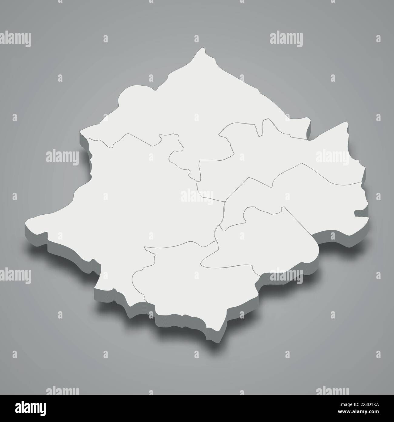 Carte isométrique 3d de Zaghouan est un gouvernorat de Tunisie, illustration vectorielle Illustration de Vecteur