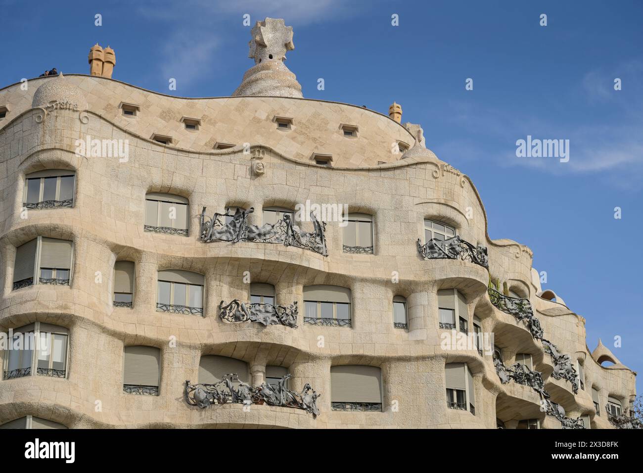 Fassade, la Pedrera, Casa Mila, Barcelone, Katalonien, Spanien Banque D'Images