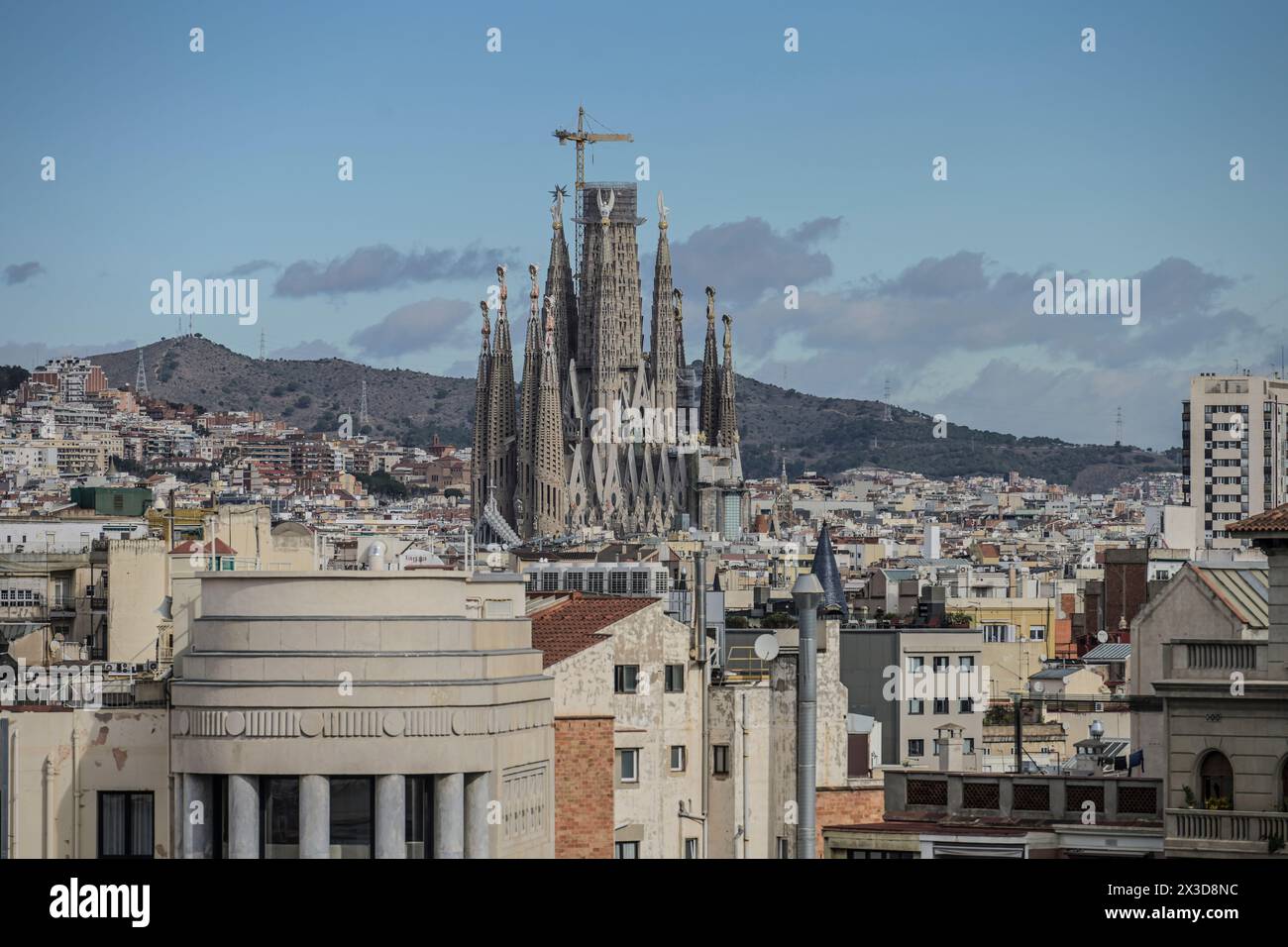 Kirchtürme, Sagrada Familia, Basilica von Antoni Gaudi, Barcelona, Katalonien, Spanien Banque D'Images