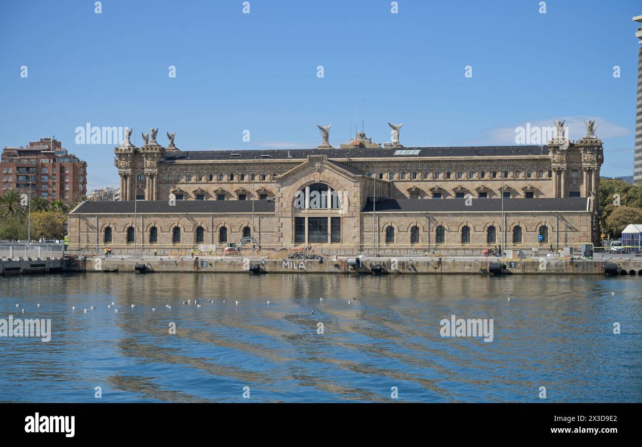 Hafen, Finanzamt Agencia Tributaria, Passeig Josep Carner, Barcelona, Katalonien, Spanien Banque D'Images