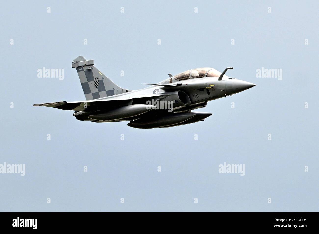 Velika Gorica, 250424 ans. Aéroport international Dr Franjo Tudjman, Pleso. Arrivée cérémonielle du premier groupe d'avions de chasse polyvalents Rafale en Croatie. Photo : Goran Mehkek / CROPIX Copyright : xxGoranxMehkekx/xCROPIXx gm rafale56-250424 Banque D'Images