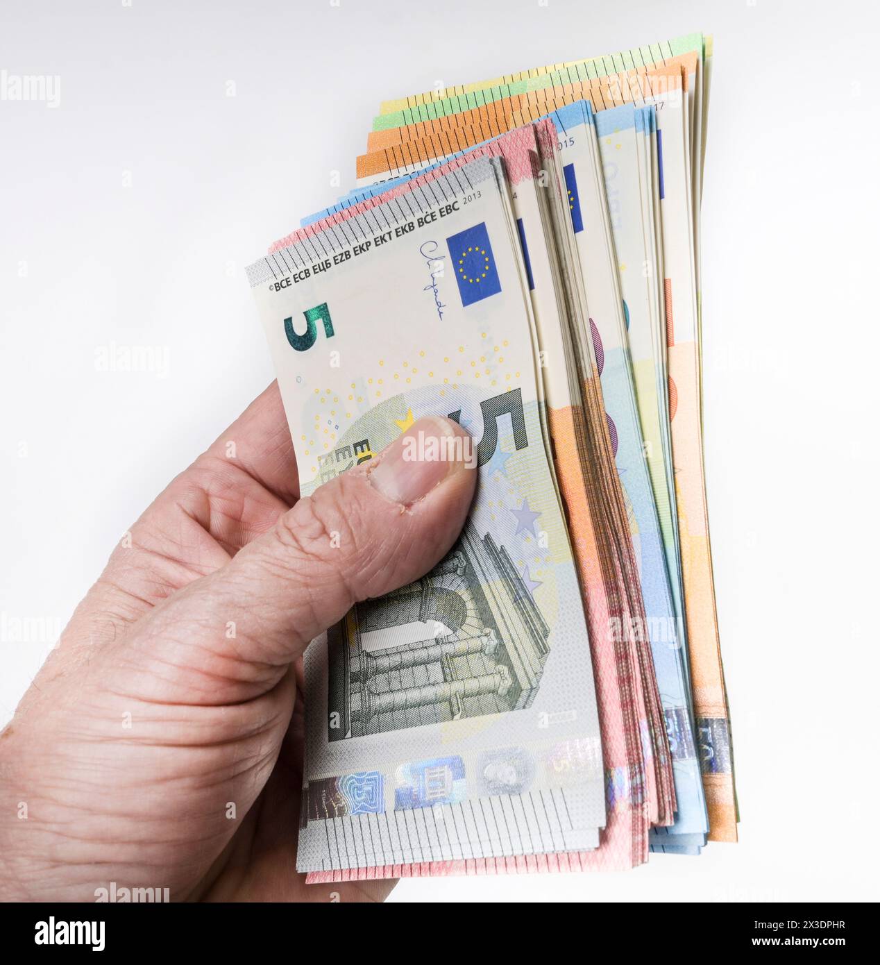 Geld, main, Euroscheine, Symbolfoto, Geld, Reichtum, Bestechung Banque D'Images