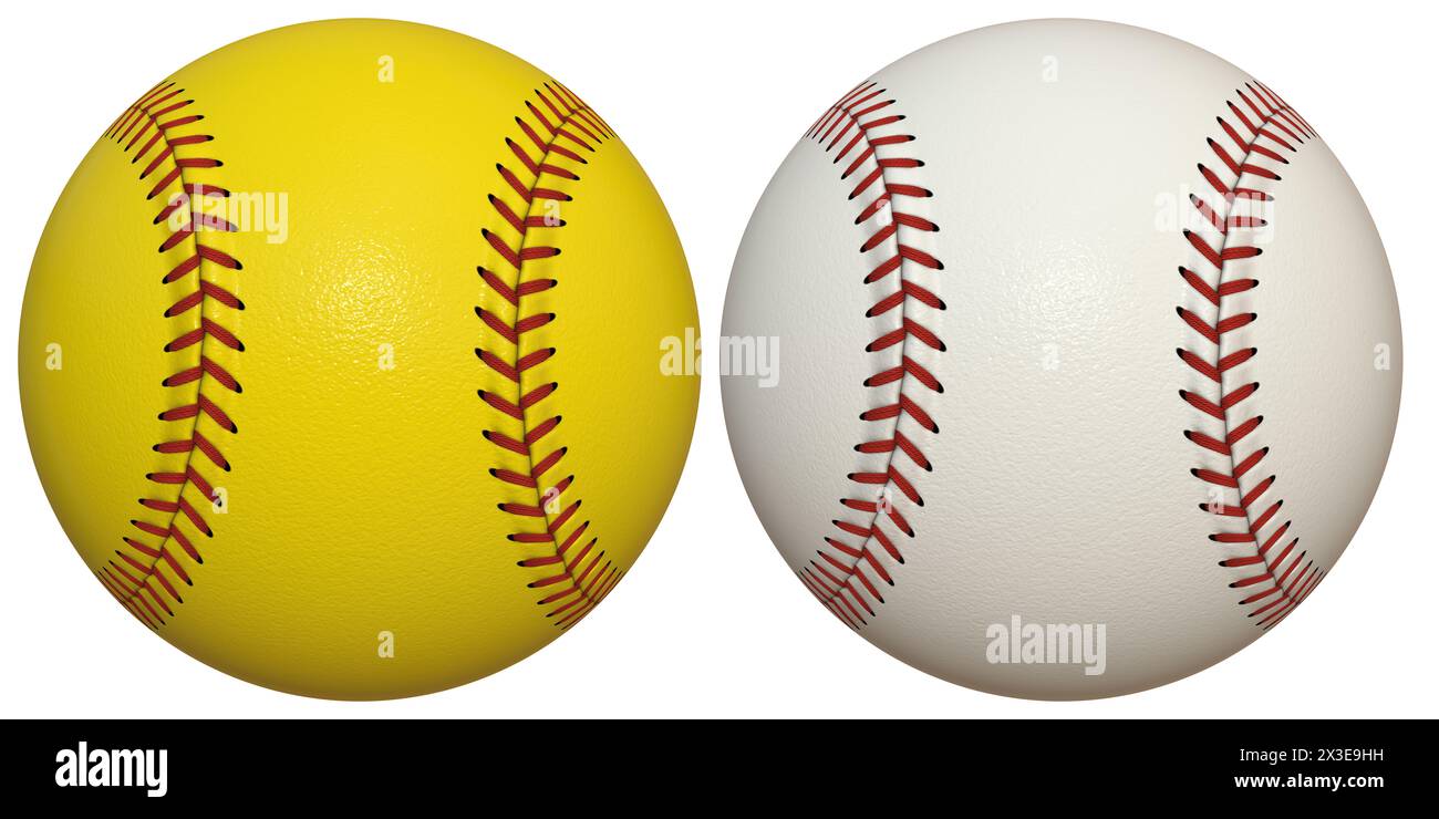 Сlose-up de balle de baseball. Publicité pour les sports, Paris sportifs, match de baseball. Ballon abstrait moderne et élégant. Modèle pour impressions, textiles, wrapi Banque D'Images