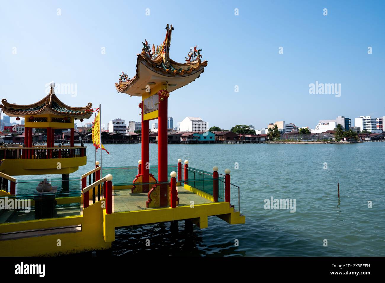 Le temple chinois Hean Boo Thean Kuan Yin Temple de Chew Jetty à Georgetown sur l'île de Penang en Malaisie Asie du Sud-est Banque D'Images