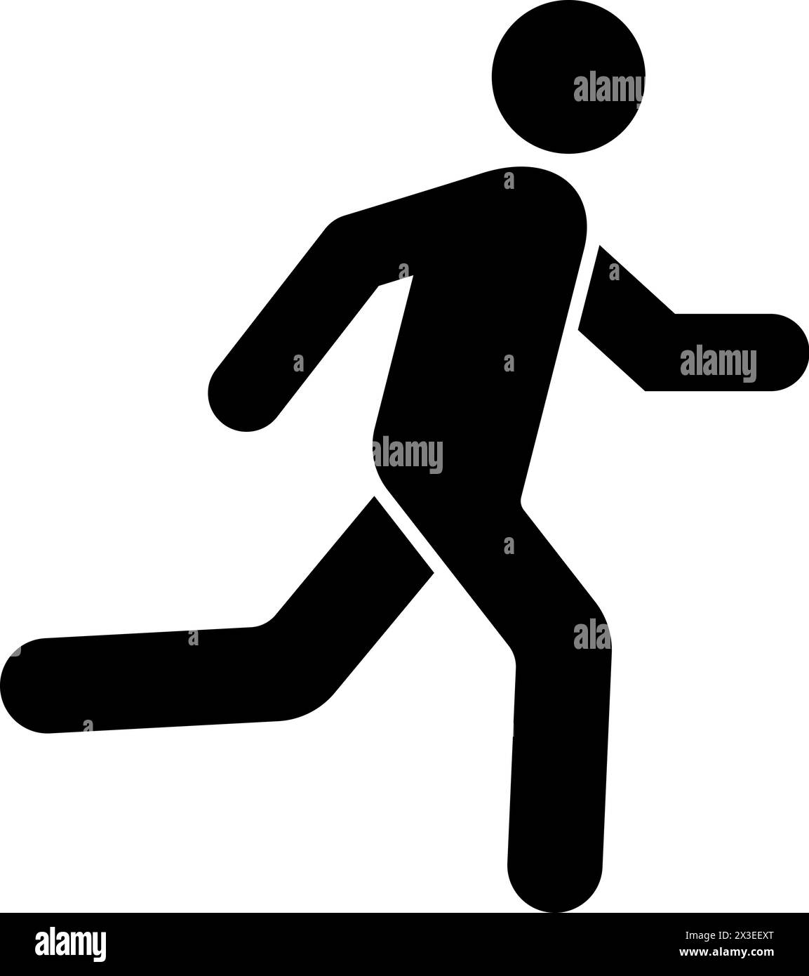 Une icône simple d'un homme qui court sous la forme d'une silhouette humaine Illustration de Vecteur