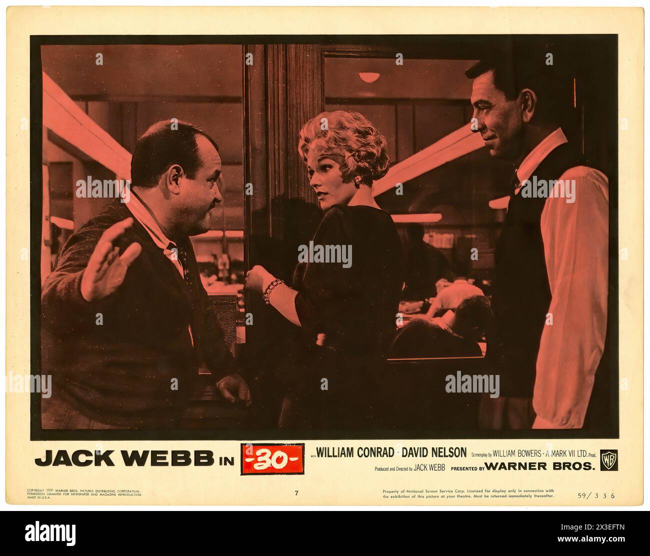 Jack Webb en -30 - carte Vintage Lobby Banque D'Images