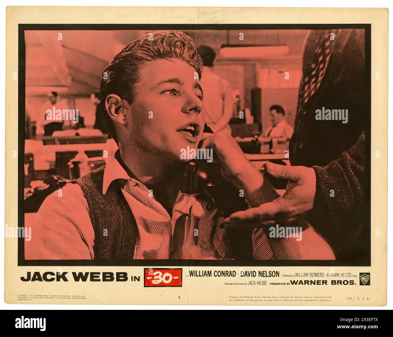 Jack Webb en -30 - carte Vintage Lobby Banque D'Images