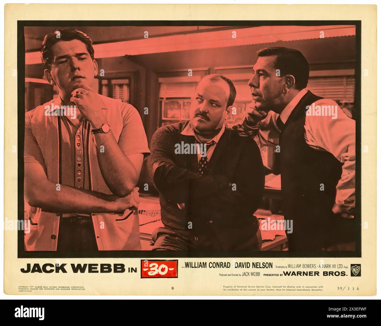 Jack Webb en -30 - carte Vintage Lobby Banque D'Images