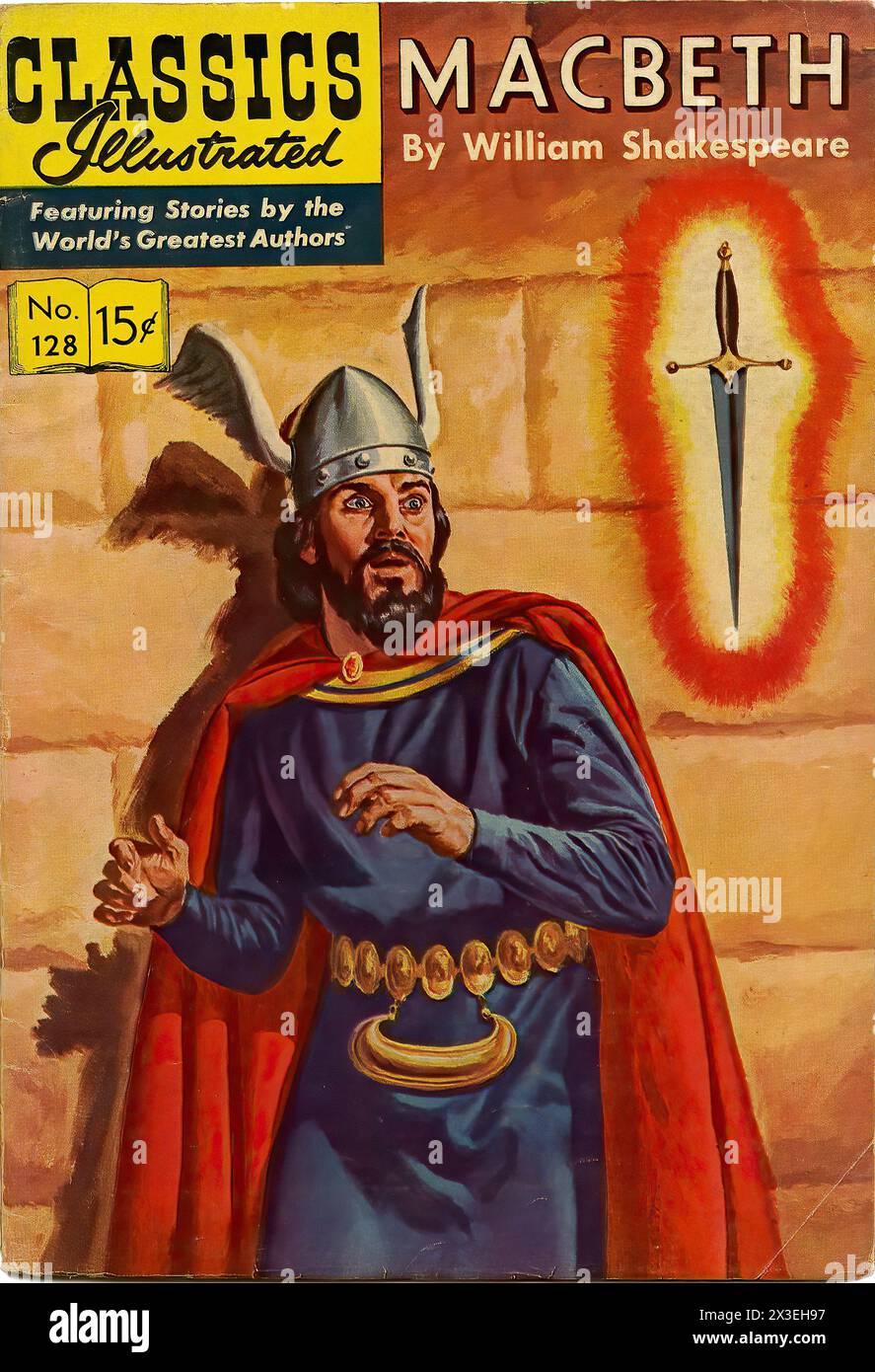 Macbeth - Vintage american Illustrated publication cover Banque D'Images