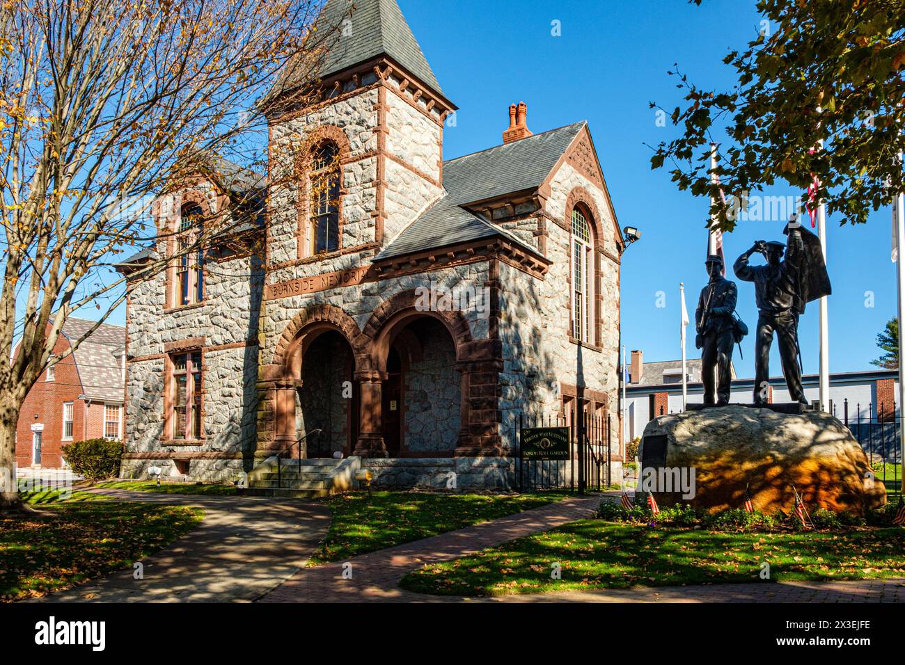 Burnside Memorial Building, Hope Street, Bristol, RI Banque D'Images