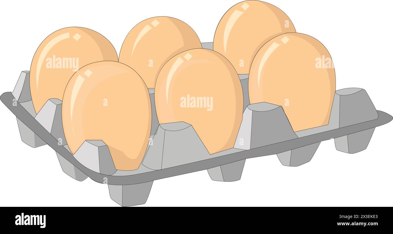 Oeufs vectoriels dans un panier Illustration de Vecteur