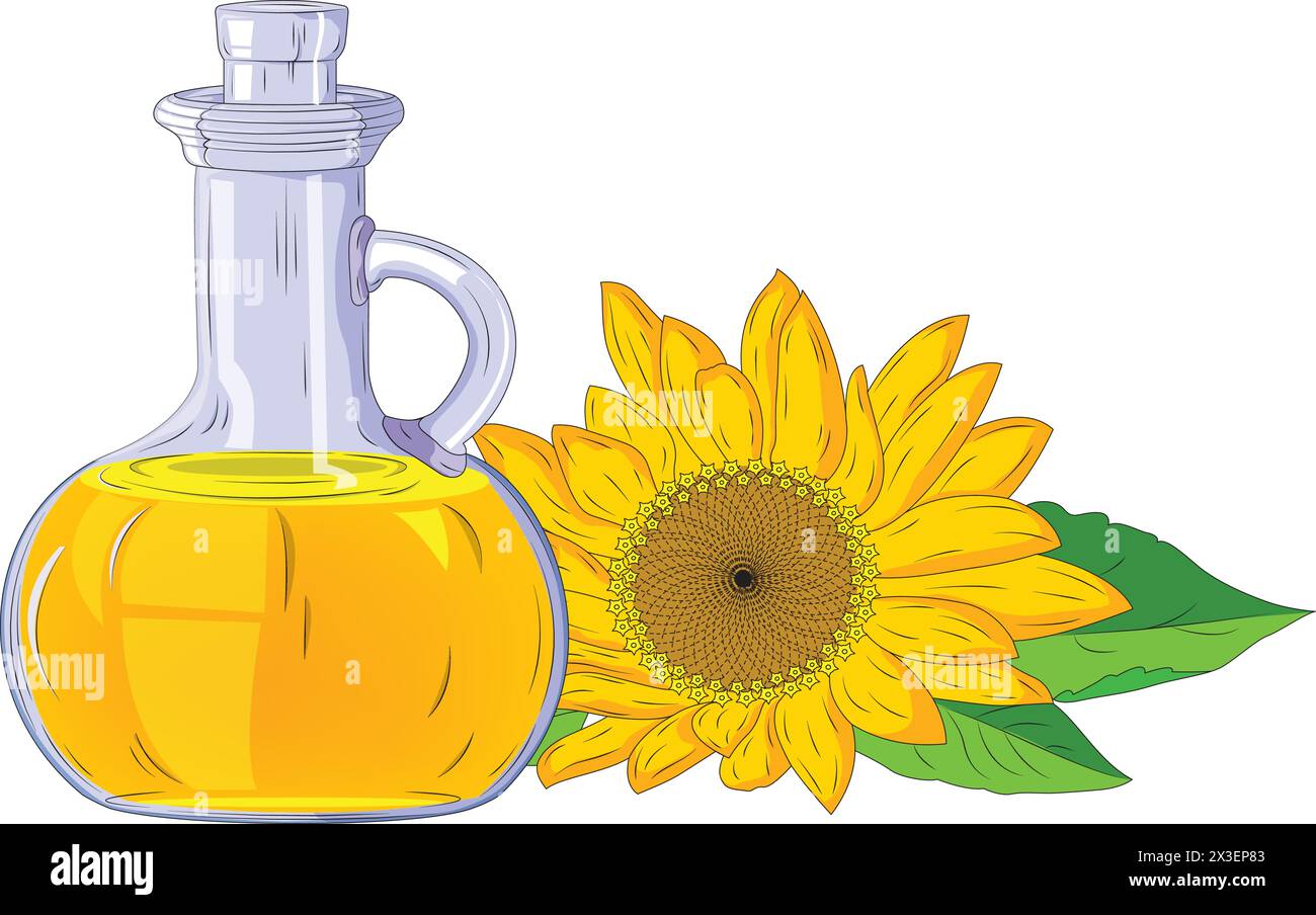 Huile de tournesol Illustration de Vecteur