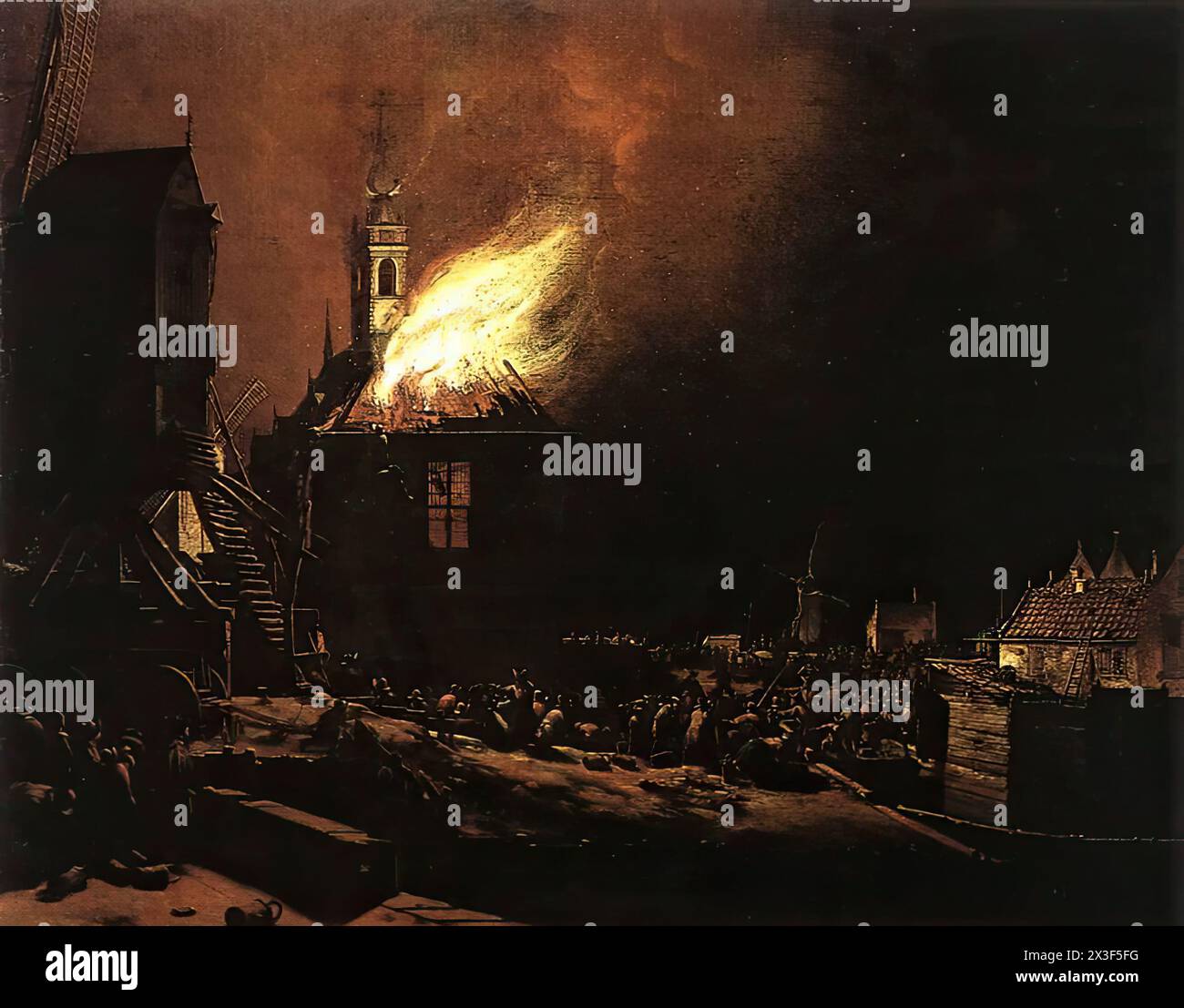 L'explosion du magazine Delft - Poel, Egbert van der Banque D'Images