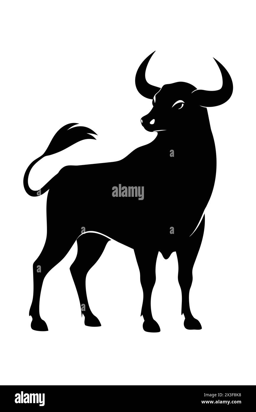 Vecteur animal Silhouette Bull Illustration de Vecteur