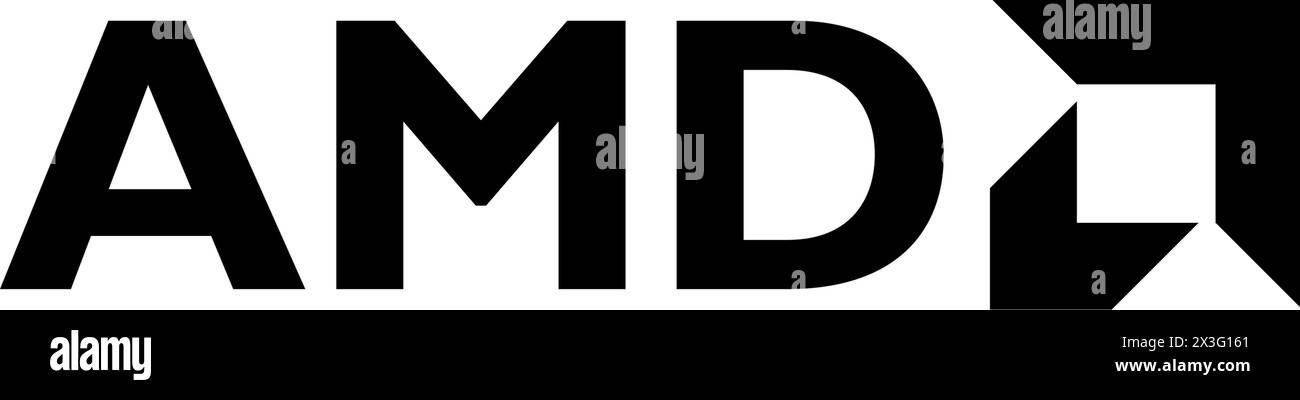 New York, États-Unis - 9 mars 2024 : logo AMD Advanced Micro Devices Company, icône d'entreprise, éditorial illustratif. Banque D'Images