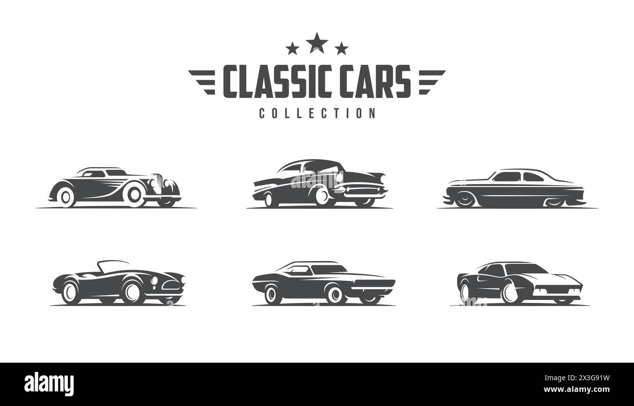 Illustration de voitures classiques. Logo de voiture vectorielle Illustration de Vecteur
