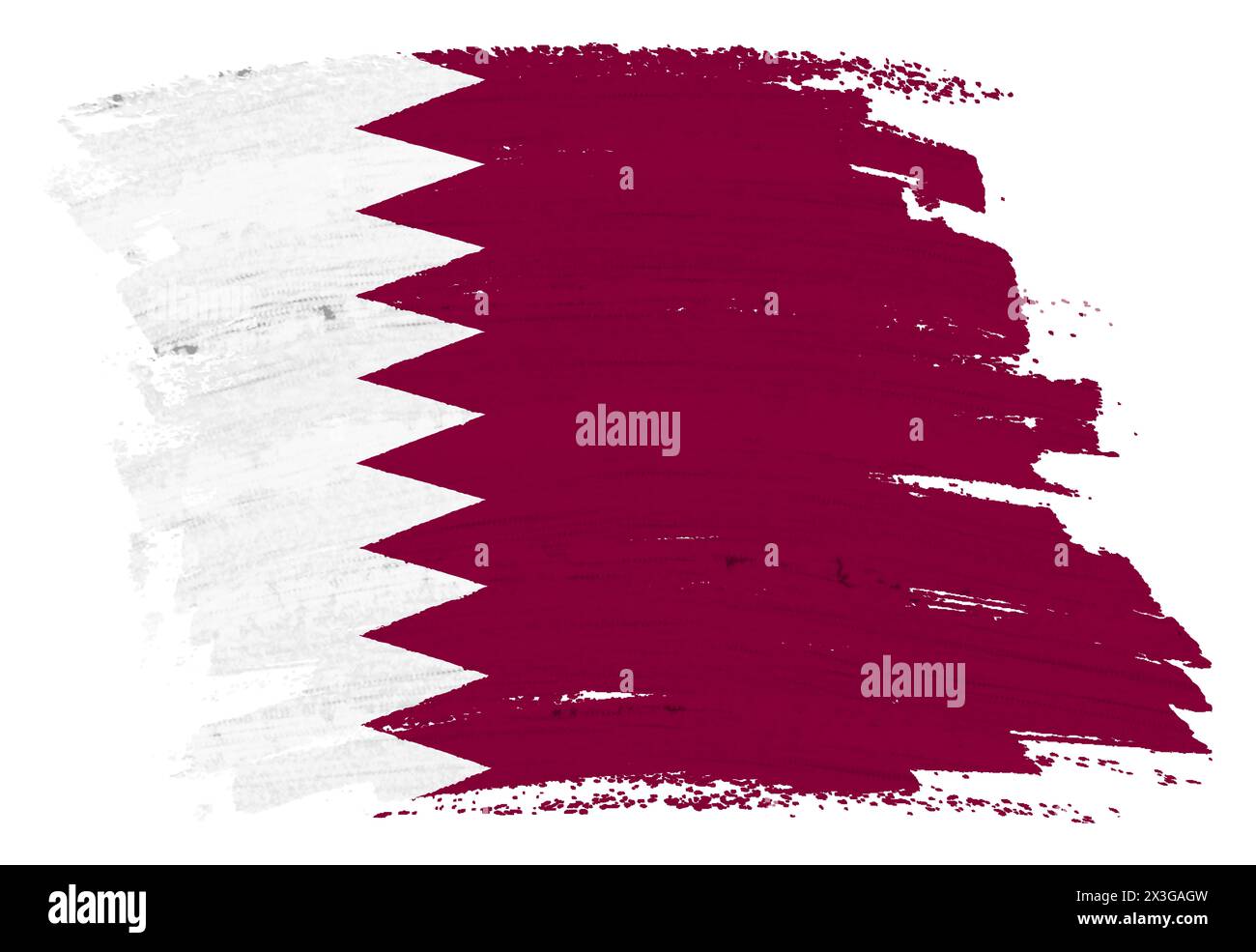 Coup de pinceau de peinture drapeau du Qatar Banque D'Images