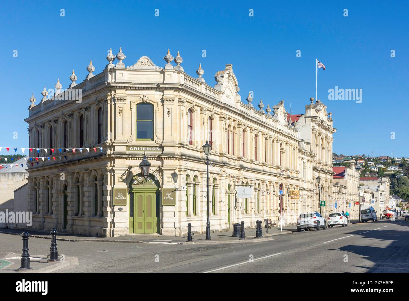 Hôtel Historic Criterion (1877), quartier victorien d'Oamaru, Tyne Street, Oamaru, Otago, île du Sud, Nouvelle-Zélande Banque D'Images