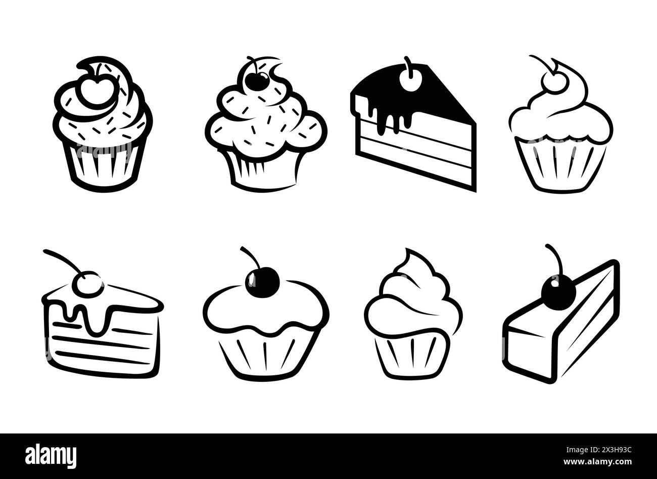 Muffins collection de gâteau logo vecteur icône symbole illustration de conception Illustration de Vecteur