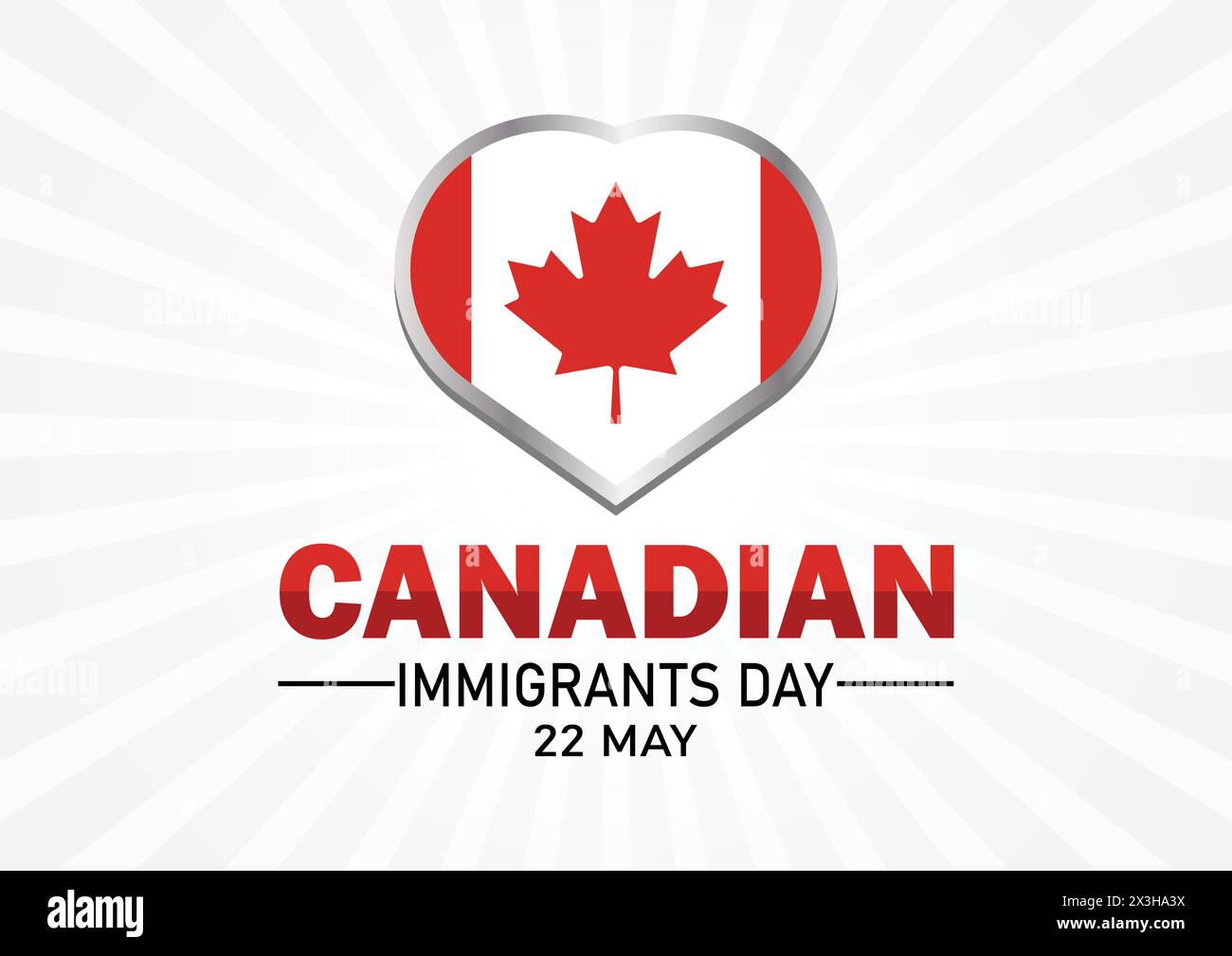 Journée canadienne des immigrants. 22 mai. Concept de vacances. Modèle pour fond, bannière, carte, affiche avec inscription de texte. Illustration de Vecteur