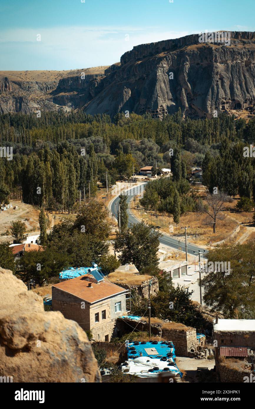 Paysage de la vallée d'Ihlara en cappadoce, Turquie Banque D'Images