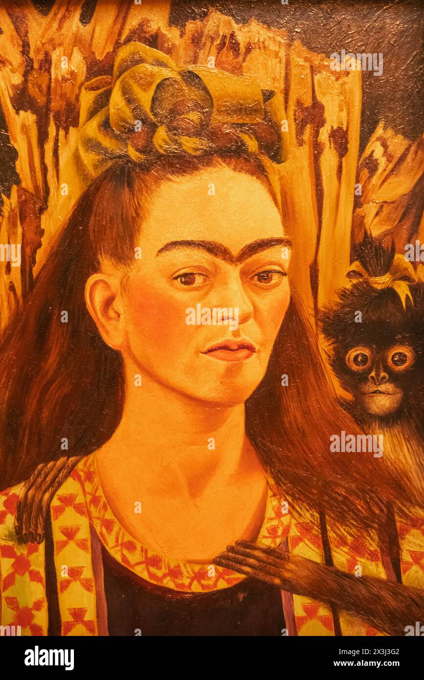 Asia, Singapour, National Gallery, Autoportrait avec singe de Frida Kahlo (1907-1954) daté de 1945 Banque D'Images
