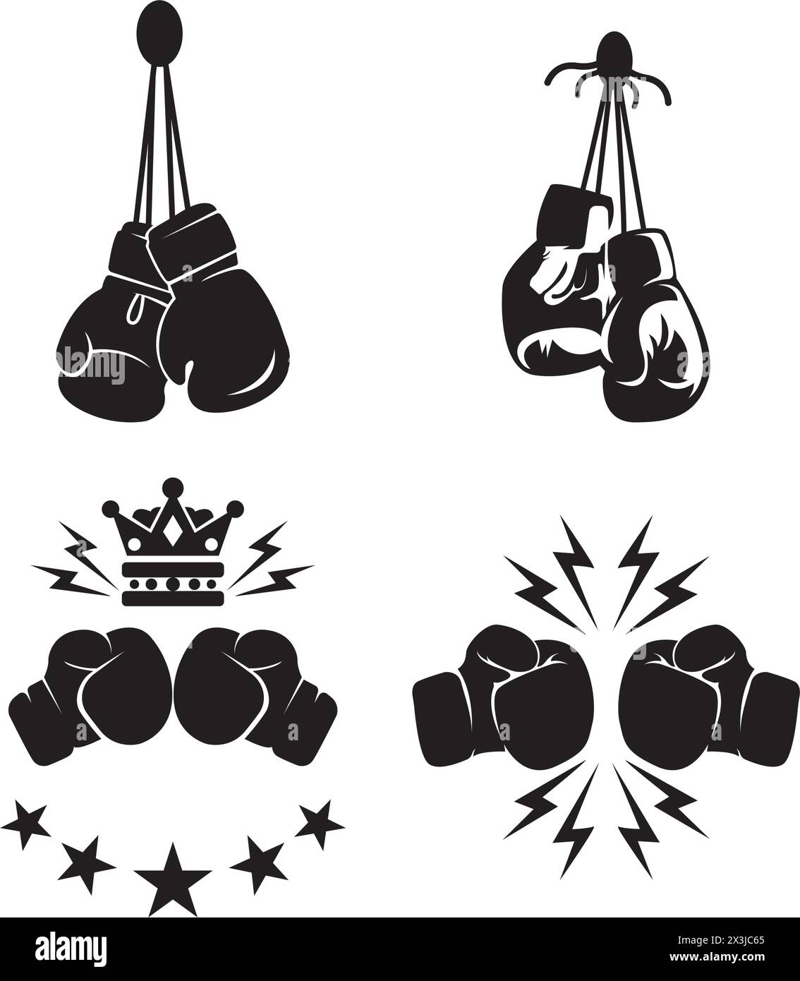 conception d'illustration d'icône de vecteur de logo de gants de boxe Illustration de Vecteur