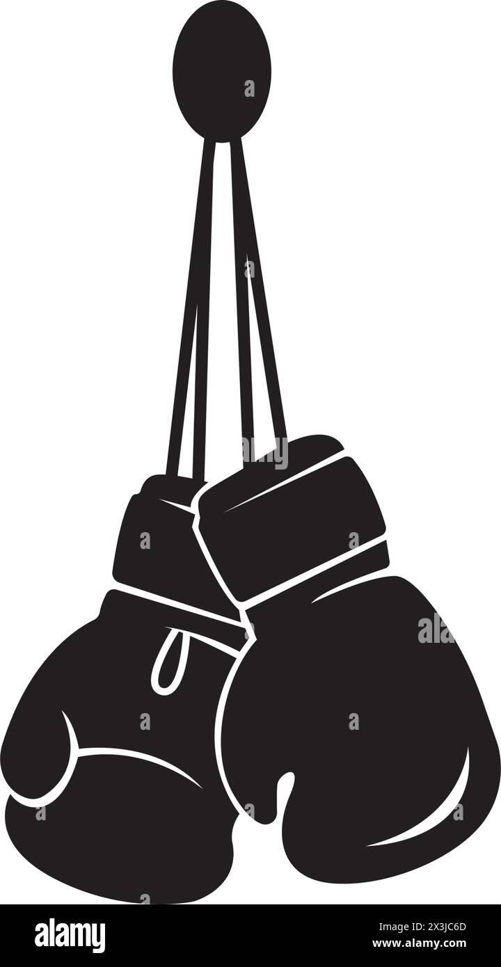 conception d'illustration d'icône de vecteur de logo de gants de boxe Illustration de Vecteur