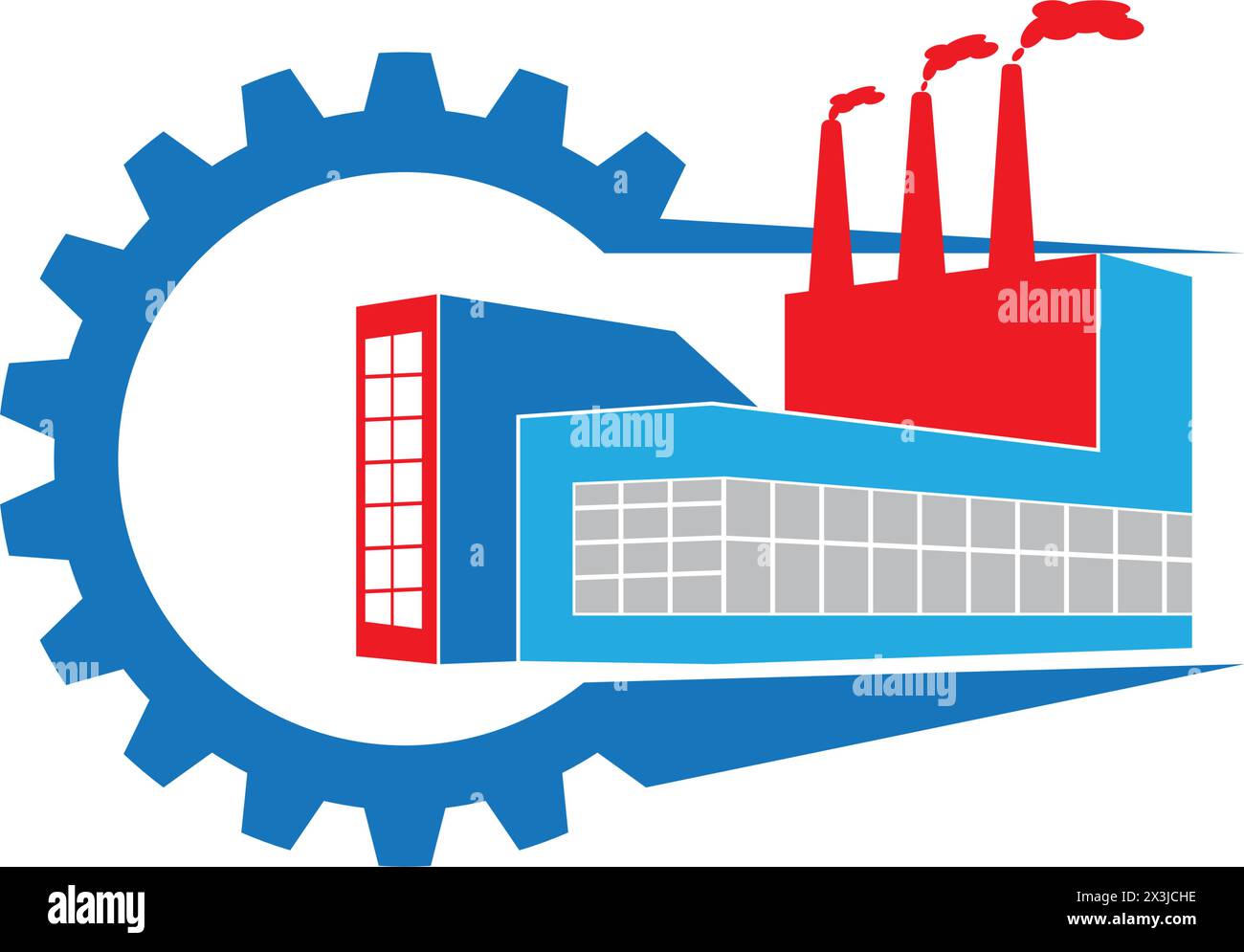 modèle de conception de vecteur de logo d'icône d'usine Illustration de Vecteur