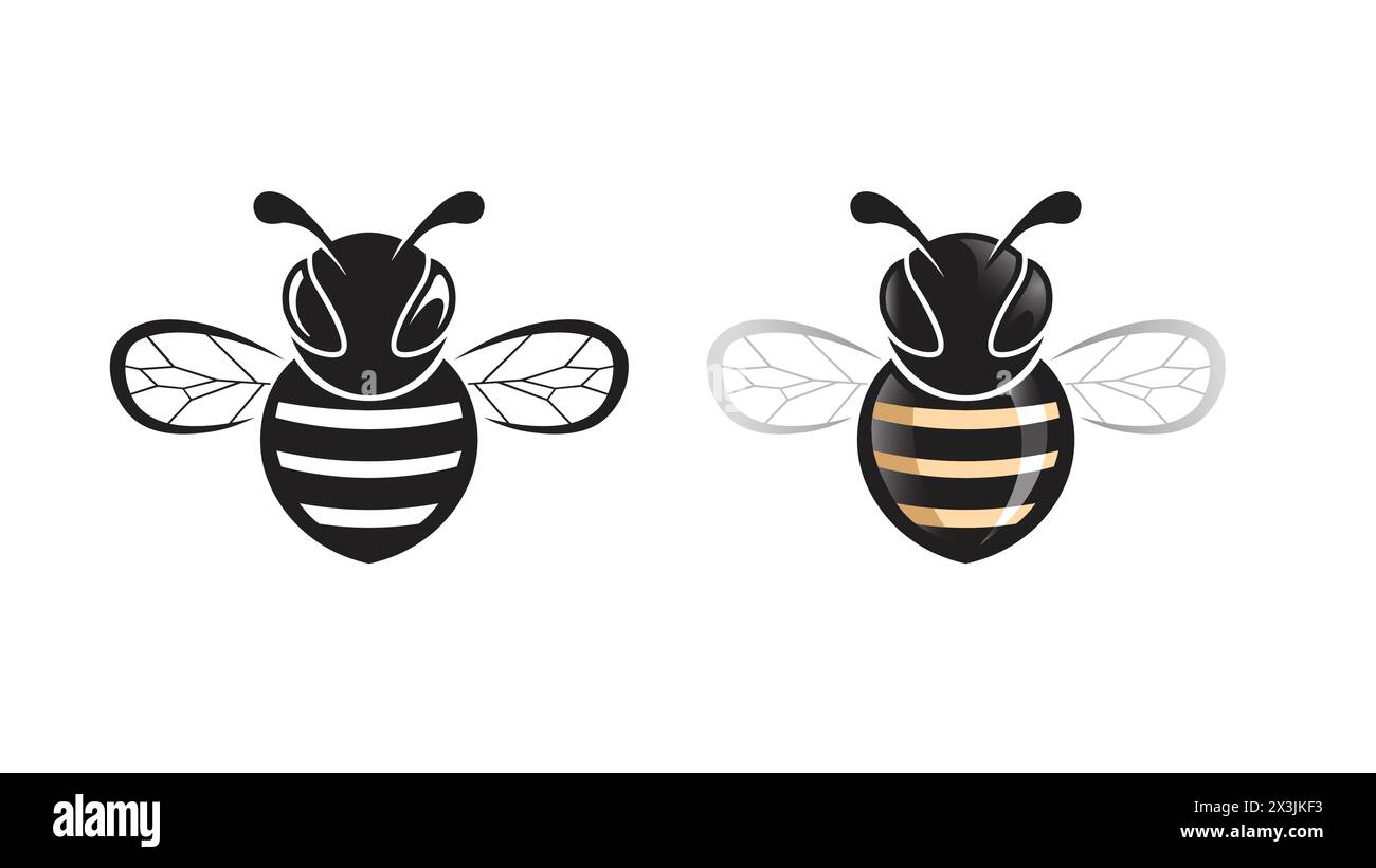 Illustration de symbole vectoriel de logo Creative Queen Bees collection Illustration de Vecteur