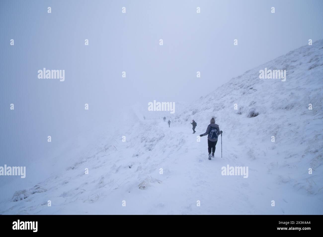Randonnée enneigée montagnes enneigées à Mount Cook, Nouvelle-Zélande Banque D'Images