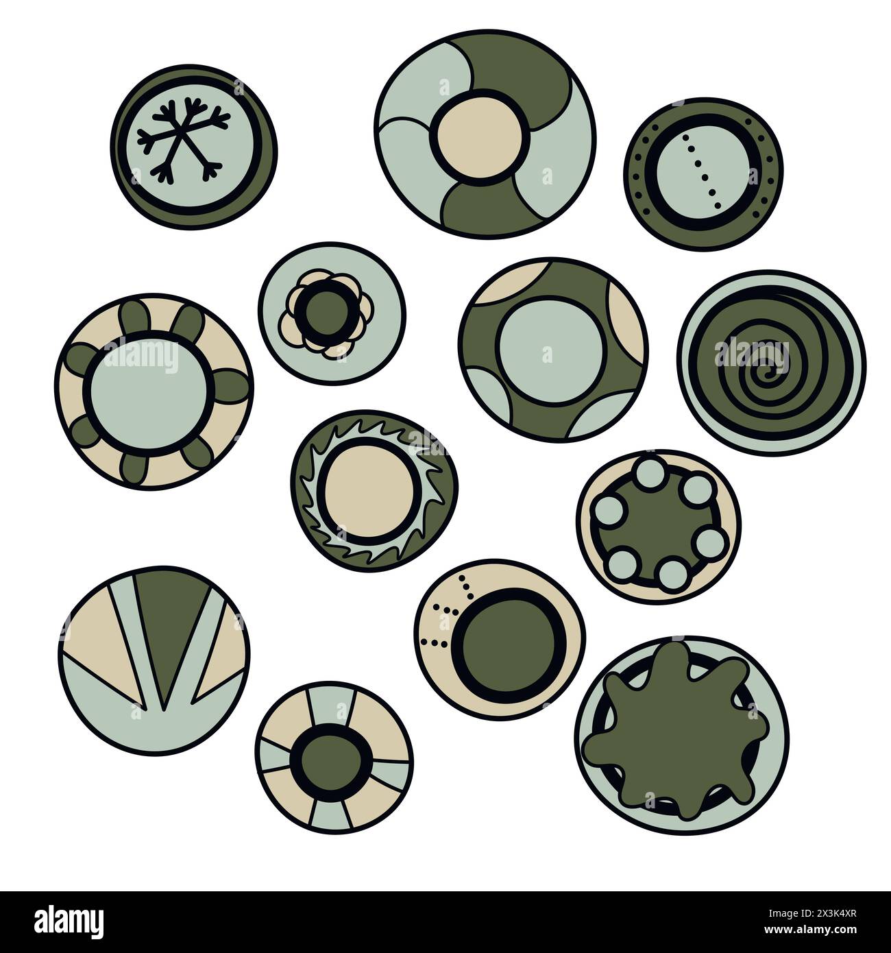 Icône de l'art aborigène géométrique. Décoration ethnique tribale arrondie. Afican, motiph. australien. Peinture de points. Illustration vectorielle, modèle pour Illustration de Vecteur