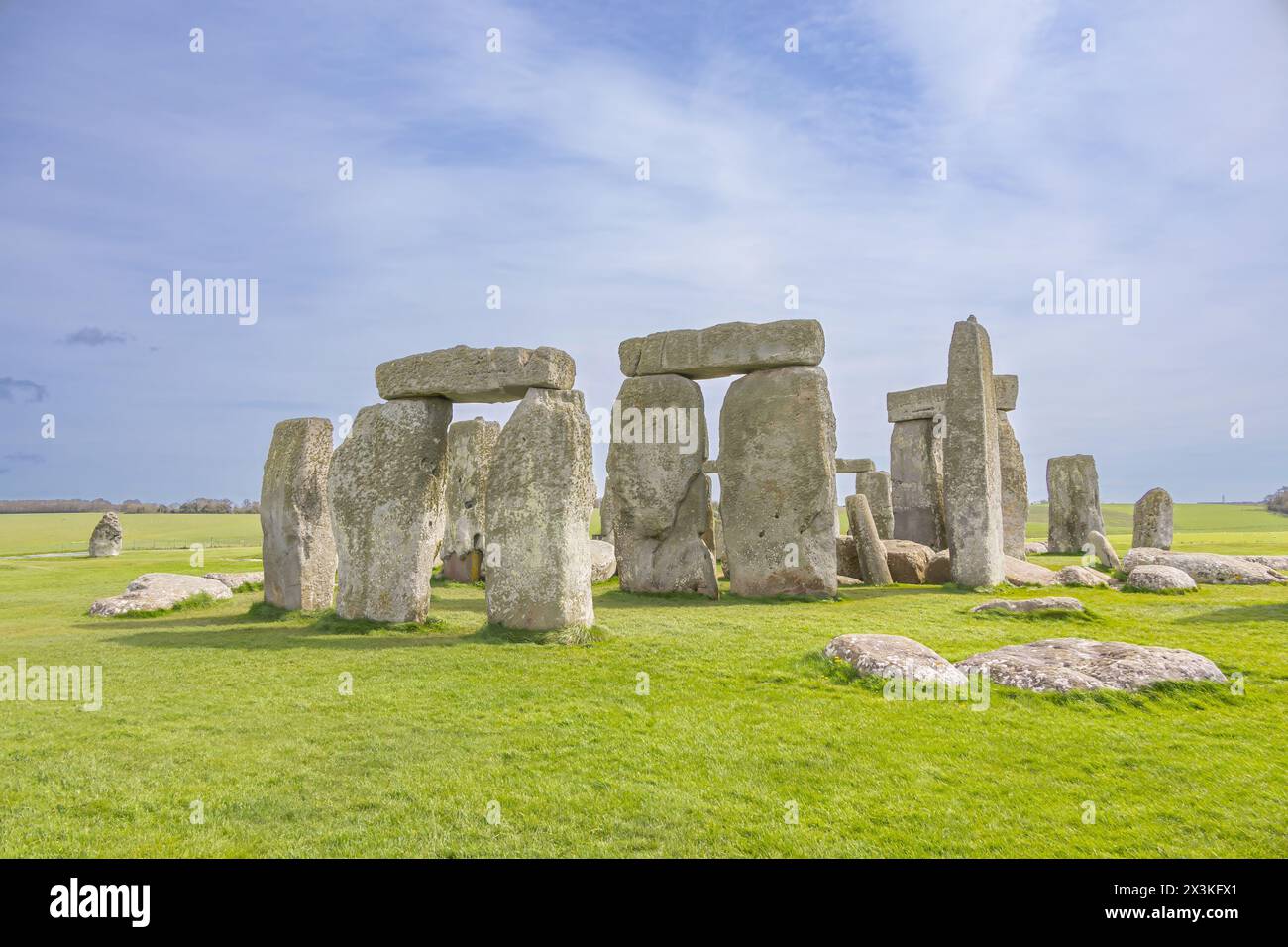 Vue panoramique sur le patrimoine de Stonehenge Banque D'Images