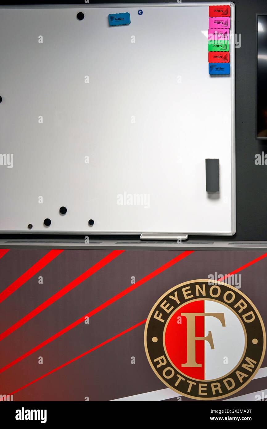 Vestiaire à l'arène de Kuip - les terrains de jeux officiels du FC Feyenoord Banque D'Images
