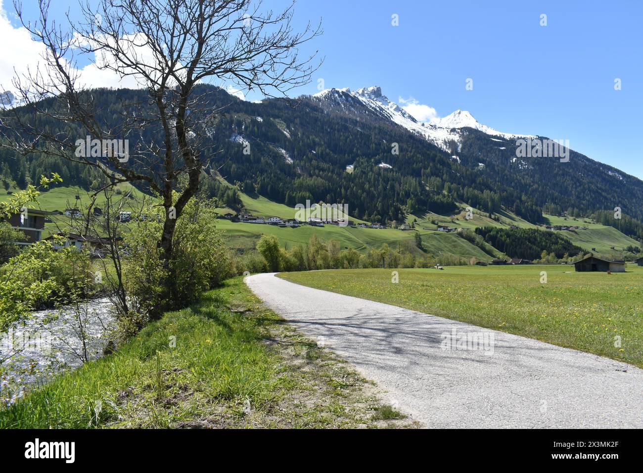 Rivière de montagne dans la belle vallée des Alpes , Alpes autrichiennes Banque D'Images