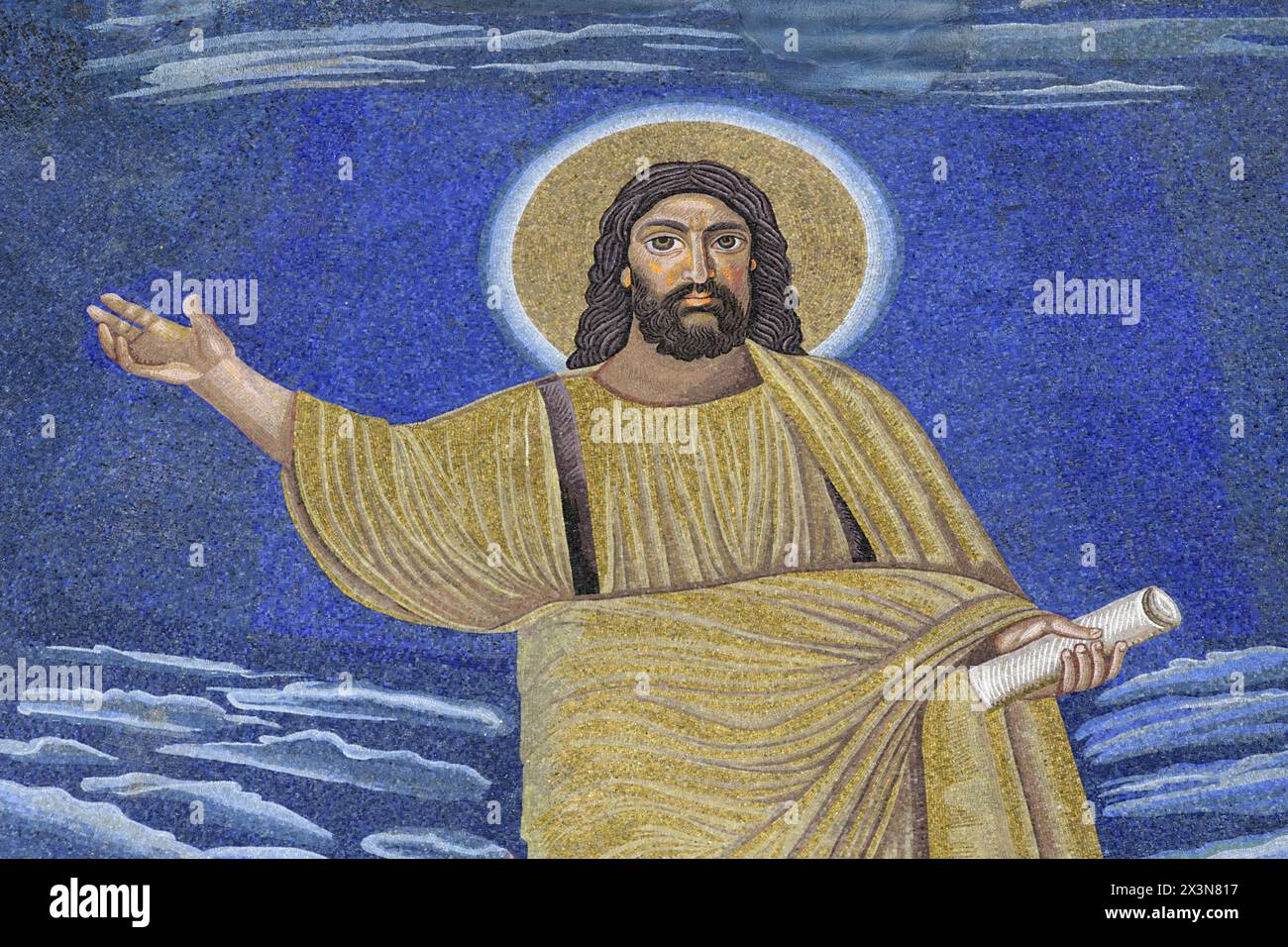 Jésus Christ - la mosaïque de l'abside de la basilique de Cosmas et Damian (Santi Cosma e Damiano) - église titulaire à Rome, Italie Banque D'Images