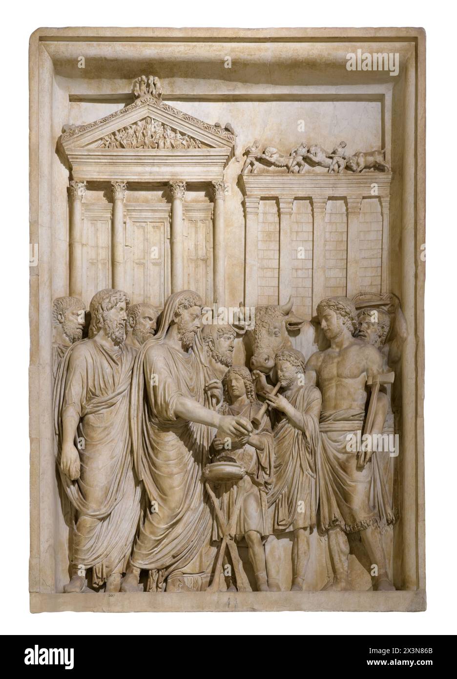 Relief du monument honorifique du sacrifice de Marc Aurèle au Capitole Jupiter Banque D'Images